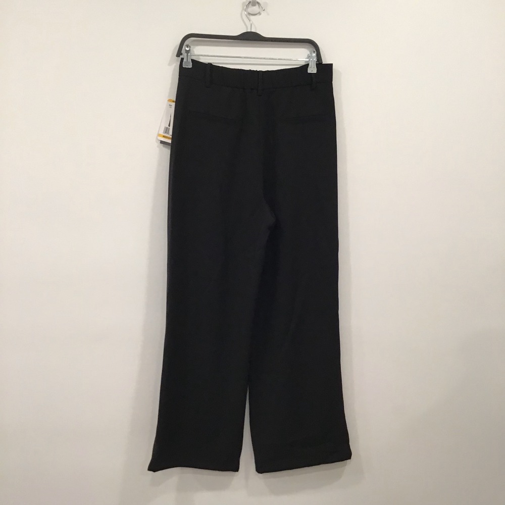 French Connection Pleated Trousers Women Med Black NWT High Waist Office Corp - Picture 2 of 15